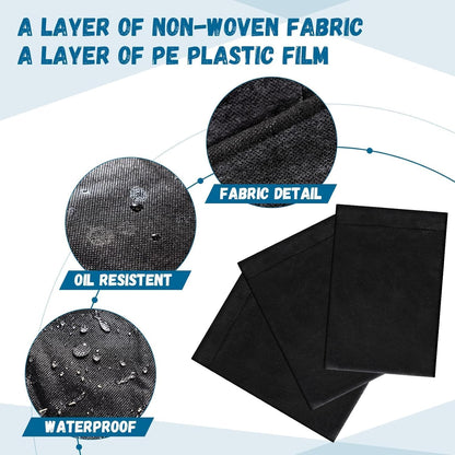 Disposable Massage Table Sheets, Non-woven Fabric Spa Bed Cover for Esthetician, Waxing, Lash Salon, Black, 50 Pieces per Roll