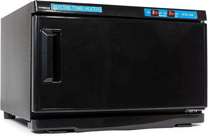La Perla Tech Black Towel Warmer 16L UV Electric Sanitizer Cabinet Bath Towel Beauty Spa Clinic Salon Sanitizer Portable Sterilizer and Heater For Yoga Studios, Barbers and Hotels