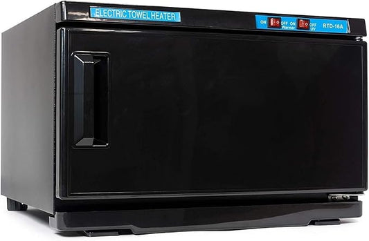 La Perla Tech Black Towel Warmer 16L UV Electric Sanitizer Cabinet Bath Towel Beauty Spa Clinic Salon Sanitizer Portable Sterilizer and Heater For Yoga Studios, Barbers and Hotels