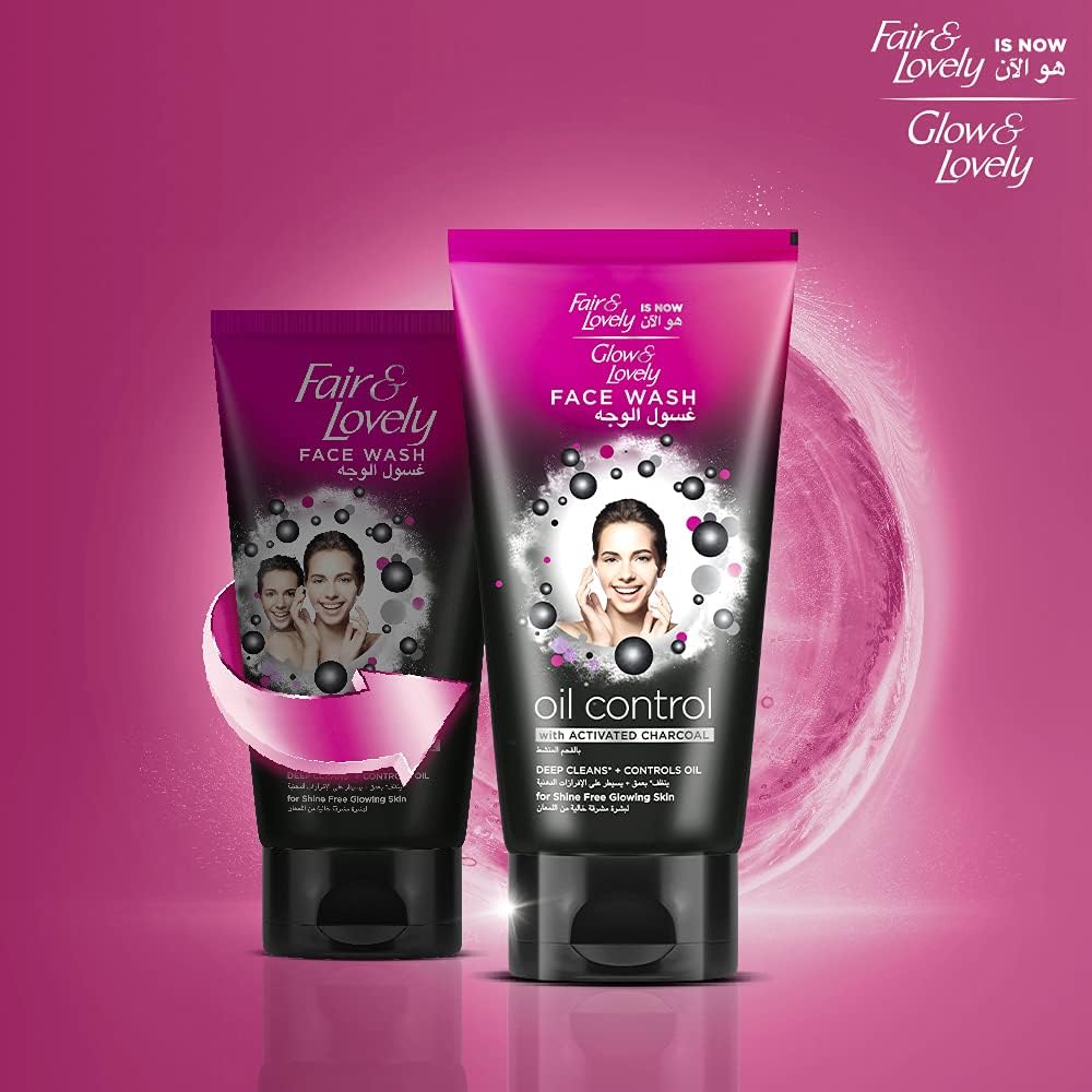 Glow & Lovely Formerly Fair & Lovely Face Wash With Activated Charcoal Oil Control To Deep Clean + Control Oil 150ml