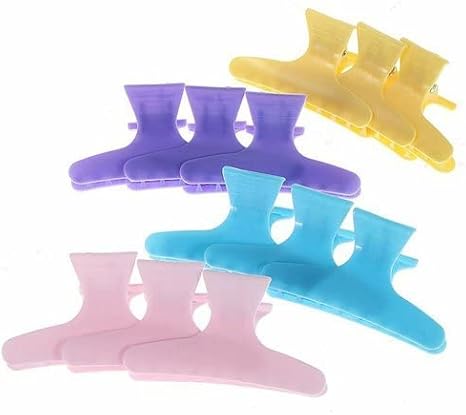 La Perla Tech Hair Clips Styling Sectioning Black White Butterfly Clamps Claws Pro Salon for Cutting, Styling, Sectioning, Coloring Hair Accessories for Women