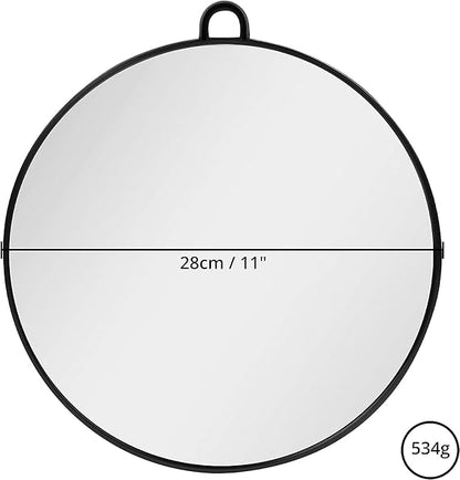 LA PERLA TECH Lightweight Handheld Round Hairdressing Mirror -Professional Use- Handle or Hang on the Wall for Barbers, Salons and Beauticians