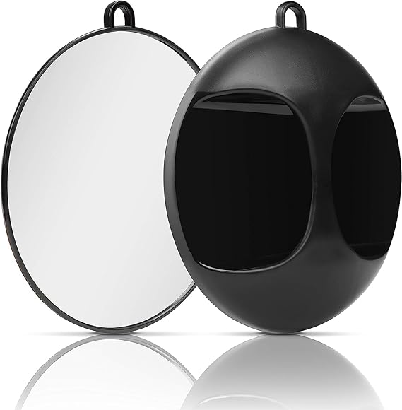 LA PERLA TECH Lightweight Handheld Round Hairdressing Mirror -Professional Use- Handle or Hang on the Wall for Barbers, Salons and Beauticians
