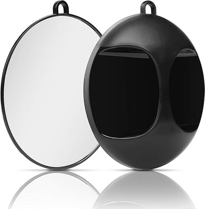 LA PERLA TECH Lightweight Handheld Round Hairdressing Mirror -Professional Use- Handle or Hang on the Wall for Barbers, Salons and Beauticians