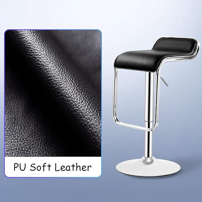 LA PERLA TECH Modern Design BarStools, Ergonomic Front Desk High Reception Stool, PU Leather Large Base, 360°Rotation, Adjustable Height