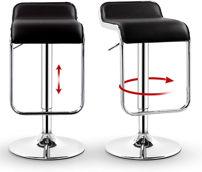 LA PERLA TECH Modern Design BarStools, Ergonomic Front Desk High Reception Stool, PU Leather Large Base, 360°Rotation, Adjustable Height