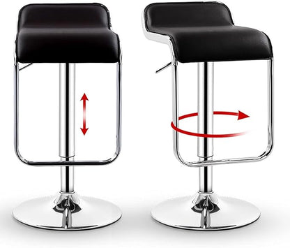 LA PERLA TECH Modern Design BarStools, Ergonomic Front Desk High Reception Stool, PU Leather Large Base, 360°Rotation, Adjustable Height