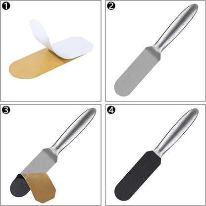 LA PERLA TECH Pedi File Replacement for Reusable Stainless Steel Foot Rasp Handle, 10 Count -Black
