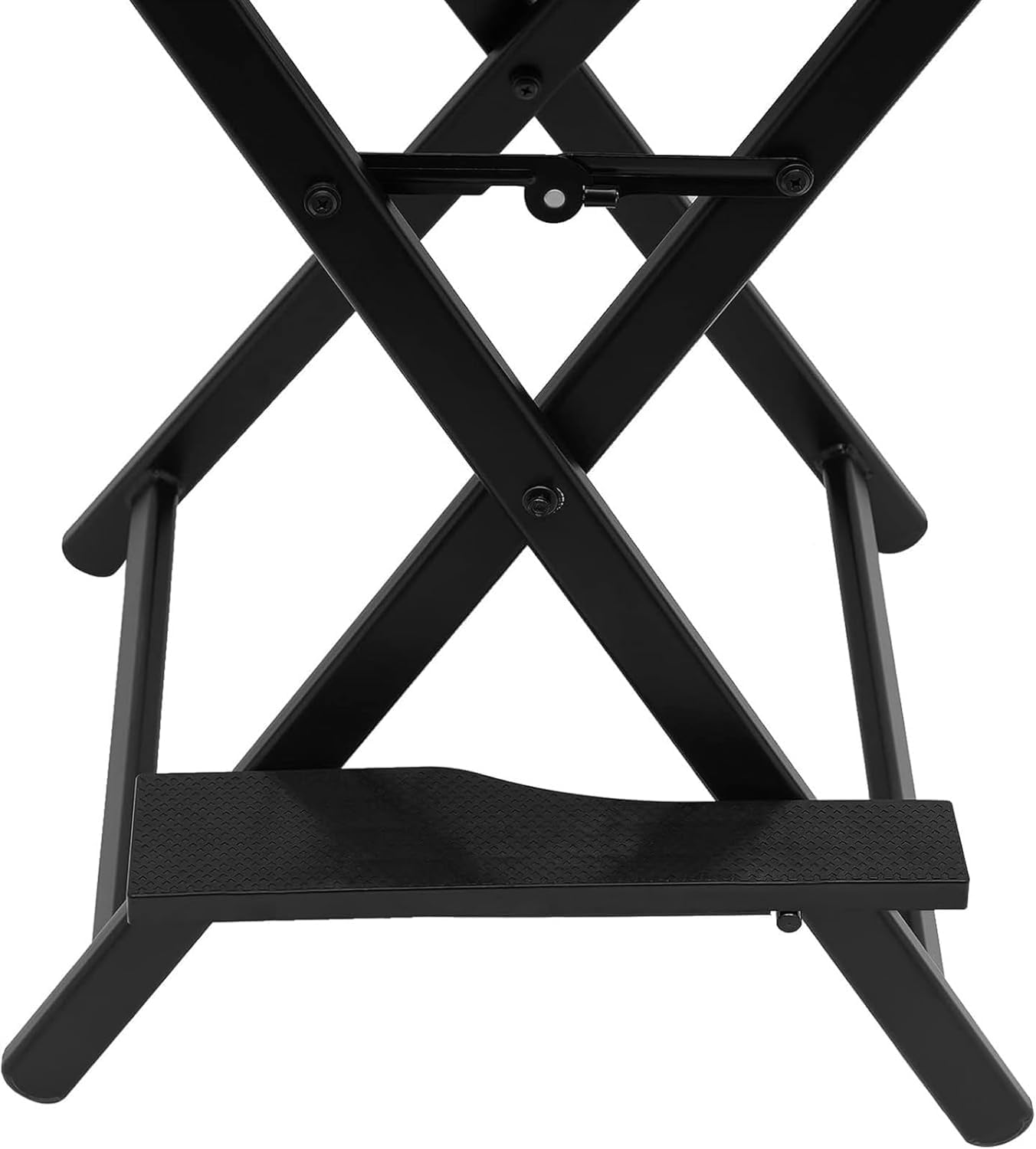 Professional Folding Makeup Artist Makeup Portable Directors Makeup Artist Chair With Headrest, Aluminum Black Tall Directors Chair With Adjustable Height For Beauty Salon