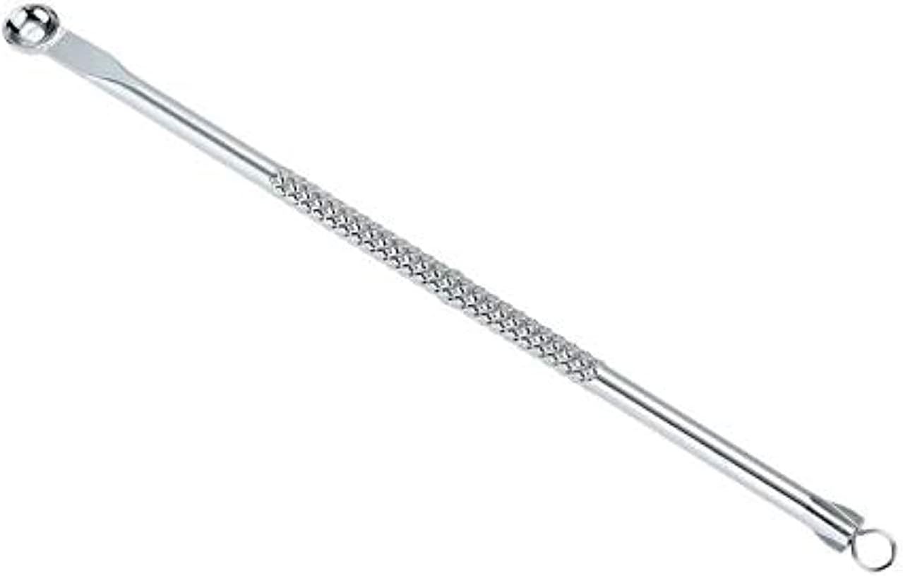 La Perla Tech Stainless Blackhead Comedone Facial Acne Cleaner Double Ends Stainless Steel Pimple & Blackhead Remover Acne Extractor Remover Tool Safety Tool