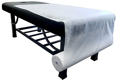 Disposable Massage Table Sheets – Non-Woven Fabric Spa Bed Cover, White, 50 Pieces per Roll