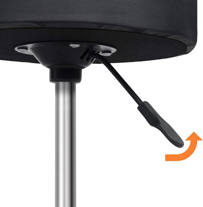 LA PERLA TECH Swivel Stool Chair Height Adjustable Rolling Stool Multi-Purpose Comfortable 8 CM SPONGE- Round Chair/Lab Office Stool, Black